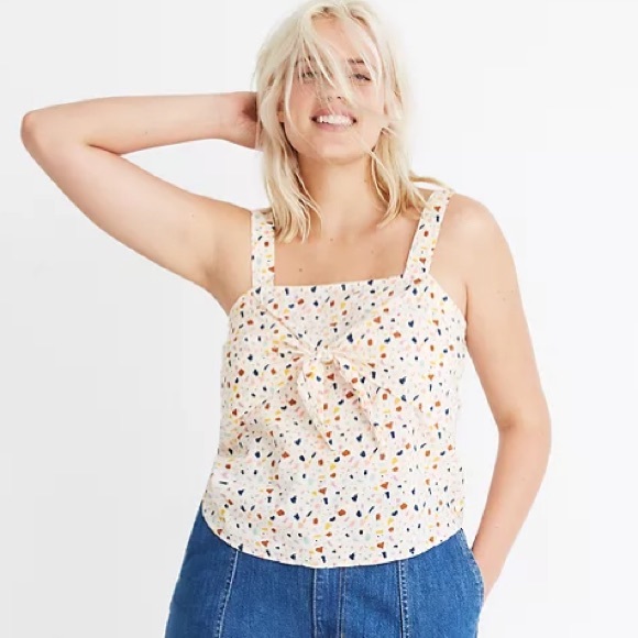 Madewell Tie-front Tank in Terrazzo - Picture 7 of 10